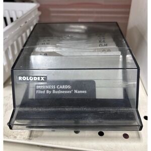 Vintage Rolodex S-300C Approx 100Card Address/Telephone File Organizer w/ Cards